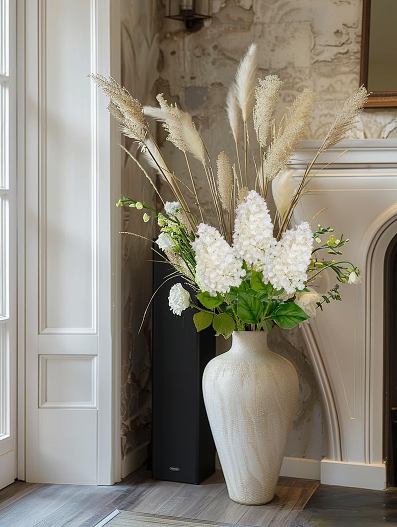 Arborus 3PCS Fake Flowers Hydrangea Artificial Flowers 28"" Long Stem White Faux Flowers for Vase  Real Touch Silk Flowers D?cor for Floral Arrangement Home Farmhouse Office Hotel Decoration - Image 5